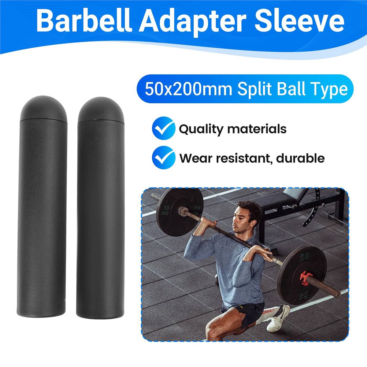 Gym Ball - 【A75U~】 2PCS Barbell Adapter Sleeve with