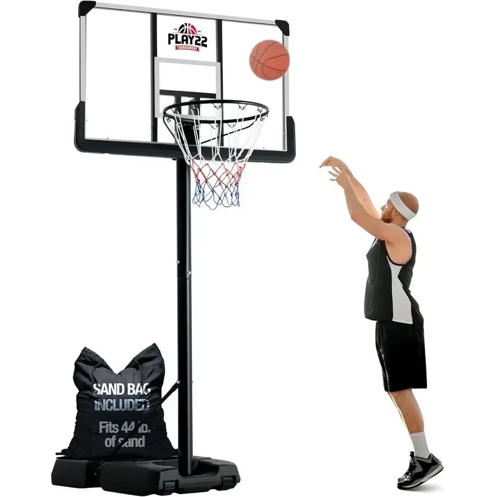 Basketball Hoop - Adjustable 44 Shatterproof Basketball Hoop System