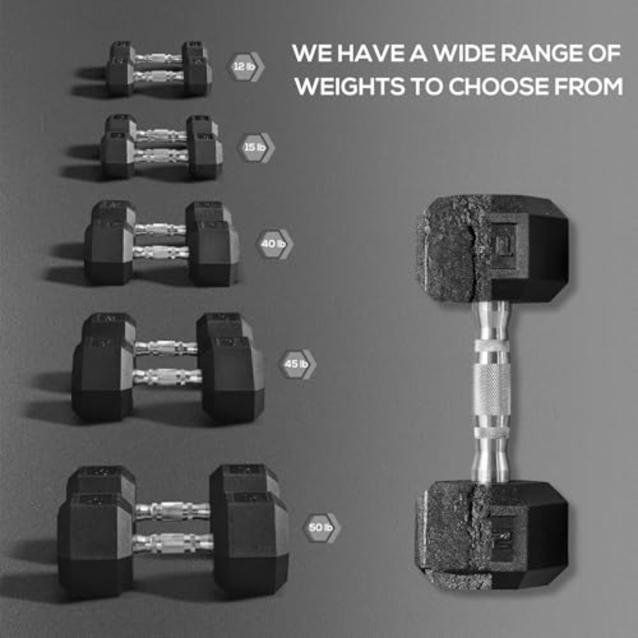 40lbs/45lbs/50lbs Rubber Dumbb - Dumbbell Set review and price