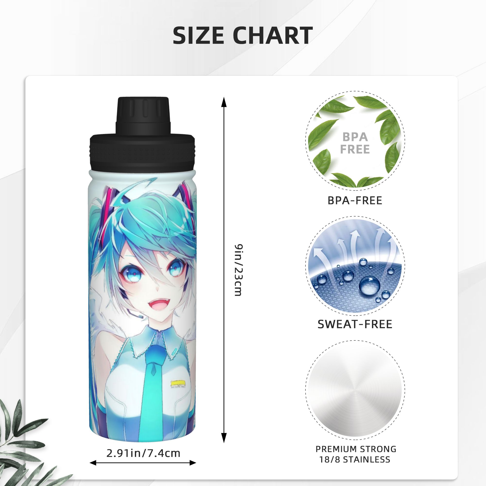 Anime Hatsunes Mikus 18OZ Spor - Sports Water Bottle Insulated review and price