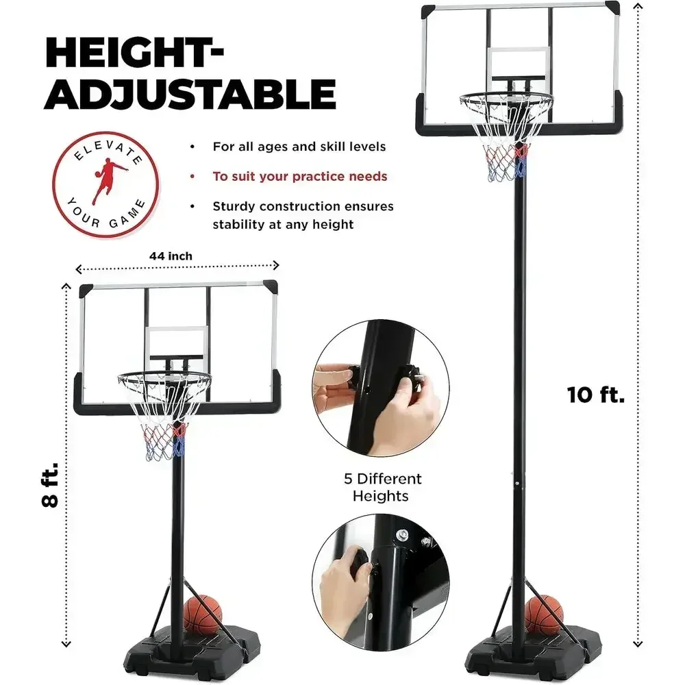 Adjustable 44 Shatterproof Bas - Basketball Hoop review and price