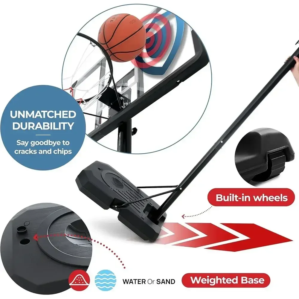 Adjustable 44 Shatterproof Bas - Basketball Hoop review and price