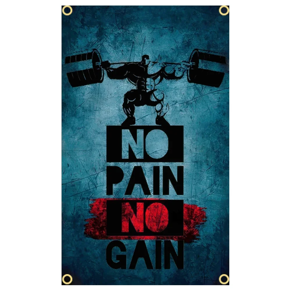 GYM Flag Message Signs Slogan  - Sports Equipment Poster review and price