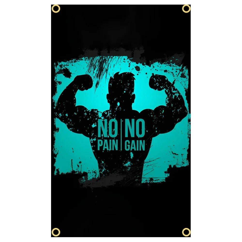 GYM Flag Message Signs Slogan  - Sports Equipment Poster review and price